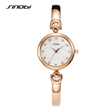 SINOBI-Relojes de pulsera dorados a la moda para mujer, accesorio de lujo de cristal, reloj de pulsera de cuarzo Geneva, femenino 2024 - compra barato