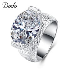Luxury Exaggerated Female Ring Large Shiny Cubic Zirconia Rings Silver Color Jewelry For Women Men Wedding anillos mujer YR240 2024 - buy cheap