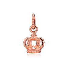Berloque pandora para pulseira, prata 925, ouro rosa, coroa, pingente, contas de prata para mulheres, joias dyi 2024 - compre barato