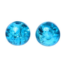 DoreenBeads 200 PCs Blue Crackle Glass Round Beads 6mm Findings (B04183), yiwu 2024 - buy cheap