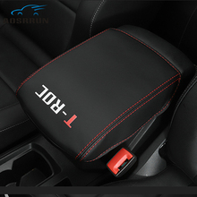 Car-styling PU leather Car Armrest Box Cover Car Accessories For VW Volkswagen T-ROC 2017 2018 2024 - buy cheap