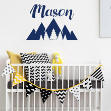 Personalized Name Wall Sticker  Mountains Woodland Baby Wall Decals Vinyl Wall Art Decals Home Decoration Woodland Decor AY1872 2024 - buy cheap