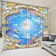 Sound proof Curtain sky 3D Bathroom Living Room Curtain Custom 3D Curtain Blackout Modern Curtains 2024 - buy cheap