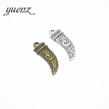 YuenZ-Colgante de color plateado antiguo para fabricación de pulseras, 20 Uds. De cuentas de buey, accesorios de joyería DIY, 28x10mm, D958 2024 - compra barato