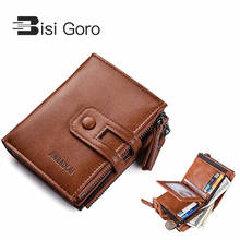 BISI GORO Luxury Men Wallets Brand Wallet Men Zipper PU Leather Wallet Men's with High Quality Coin Male Purse 2024 - buy cheap