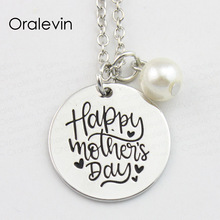 HAPPY MOTHER'S DAY Inspirational Hand Stamped Engraved Custom Charms Pendant Necklace for women Gift Jewelry,10Pcs/Lot, #LN812 2024 - buy cheap