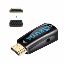 KUYIA 3,5 мм аудио HDMI к VGA конвертер адаптер для HDTV/монитор/проектор Совместим с SONY PS3 PS4 (черный) 2024 - купить недорого