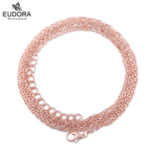 10PCS/Lot Wholesale Fine Jewelry Rose Gold Color Necklace For Harmony Bola Pendant 30/45 Inch Necklace Chain Jewelry Unisex New 2024 - buy cheap