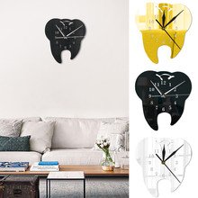 3D Creative Teeth Acrylic Mirror Wall Clock Home Decoration Wall Clock Living room Home Decor Wall Clock self-adhesive crafts 2024 - buy cheap