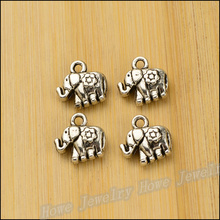 Atacado 100pcs pingente de elefante novo tibetano prata serve para pulseira vintage europeu 3d pingente de pulseira descobertas de joias faça você mesmo 2024 - compre barato