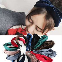 2018 fashion gold velvet knot turban headband women girls scrunchy hair head bands wrap accessories for women headwrap headdress 2024 - buy cheap