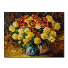 Hand Painted Palette Knife Textured Beatiful Flower Oil Painting on Canvas For Living Room Home Decor Wall Art Pictures No Frame 2024 - buy cheap