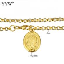 Stainless Steel Charm Virgin Mary Good Luck Bracelet Gold Color For Women men Chain Link Bracelet Jewelry 2024 - buy cheap