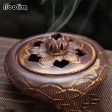 Bobina de cerâmica de lótus chinesa, queimador de incenso artesanal para aromaterapia 2024 - compre barato