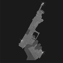2 uds./lote de diamantes de imitación de la Estatua de la libertad, pistola de hierro en Bling, diseños de transferencia, adhesivo de fijación en caliente para camisa 2024 - compra barato