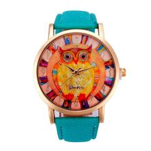 Women Men Watches Owl Pattern fashion Leather Quartz Wristwatch Ladies Female Watch 2018 relogio feminino reloj mujer Gift #D 2024 - buy cheap