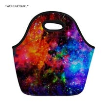 Разноцветная сумка для ланча twoheart с изображением галактики и звезд, теплоизолированная Детская сумка для переноски еды, персонализированная Детская сумка-тоут, Ланчбокс 2024 - купить недорого