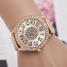 Women Watch New Luxury Brand Fashion Casual Large dial design Quartz Watches Stainless Steel Rhinestone Ladies Wristwatches 2024 - buy cheap