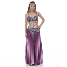 New Performance Belly Dance Costumes Oriental Dance Outfits 3pcs Women Bellydance Costume Set Bra Skirt Belt Bollywood Costume 2024 - buy cheap