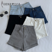 Genayooa Skinny Denim Shorts Solid High Waist Jeans Shorts Women Summer 2020 Korean Cotton Black White Washed Sexy Shorts Women 2024 - buy cheap