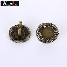 Antique Bronze Metal Flower Adjustable Ring Settings Bases 20mm Cabochon Rings Settings Diy Jewelry Findings 10 pieces/lot C5920 2024 - buy cheap
