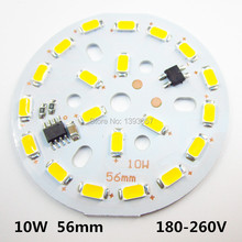 Placa de alumínio para lâmpada, 10w, 56mm, driver integrado, 5730, pode conexão direta com ac220v, para iluminação da lâmpada 2024 - compre barato