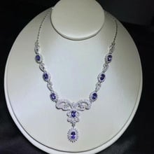 Natural blue tanzanite Necklace natural gemstone Pendant Necklace S925 silver trendy dragonfly women party fine gift Jewelry 2024 - buy cheap