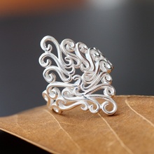 Novo estilo quente flor anel feminino retrabalho padrão anel europa e américa exagerada popular jóias atacado 2024 - compre barato