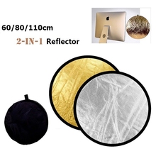 60/80/110cm 2 en 1 Reflector redondo portátil Reflector plegable para estudio fotográfico accesorios de estudio fotográfico oro/plata 2024 - compra barato