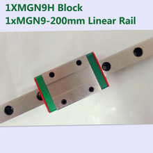 Guia de trilho linear mgn9, mr9, 9mm, comprimento 200mm, com mini mgn9h, vagão de bloco linear em miniatura, guia de movimento linear para cnc 2024 - compre barato