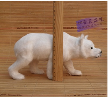 new simulation white bear toy handicraft resin&fur standing bear doll gift about 23x8x12cm 0827 2024 - buy cheap