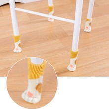 Calcetines de punto para Estilo de gato, protectores de suelo para patas, antideslizantes, para muebles del hogar, rascador de gato, 4 Uds. 2024 - compra barato