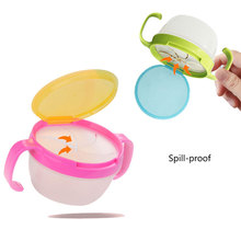 YAS Anti-sprinkling Baby Feeding Bowl with Handles Cover PP BPA FREE Children Kids Snacks Can Biscuit Container Box Baby Feeding 2024 - buy cheap