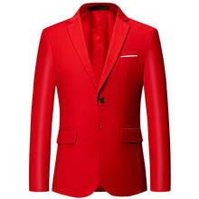 New Fashion Tuxedo Suit Jacket Men Classic Red Business Wedding Party Dress Mens blazers Asian Size 6XL 2024 - buy cheap