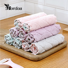 Kitchen coral velvet dish towel rag non-stick oil double-layer printing dish cloth double-sided absorbent thickening scouring 2024 - buy cheap