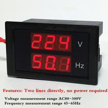 2PCS Dual Display Voltage Frequency meter AC80-300V 45-65HZ Frequency Counter Voltmeter Hertz HZ Meter With Red Led 2024 - buy cheap