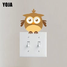 YOJA Beautiful Owls Colored Switch Wall Sticker Living Room Bedroom Personalized Decor 10SS0207 2024 - buy cheap