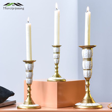 Candelero de resina para mesa, soporte de vela europeo geométrico, ornamento para decoración de boda/cena, GZT058 2024 - compra barato