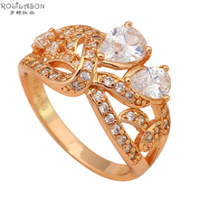 Wholesale price Shining Design Style AAA Zirconia golden tone fashion jewelry Party Rings sz #7 #7.5 JR1884 2024 - buy cheap
