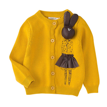 Casual Kids Girls Cardigan Children Autumn Cotton Solid Cute Appliques Long Sleeve Sweaters New Baby Girl Sweater Top Clothes 2024 - buy cheap