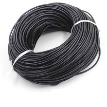 2 Meters Black Color Cow Leather Strap Findings 2/3/4/5/6/8mm Flat Round Leather Cord String Rope DIY Bracelet Making Supplier 2024 - buy cheap