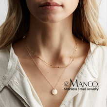 e-Manco Gold Color Stainless Steel Necklace women Coin Pendant Choker Necklace for women Charm Necklace 2024 - buy cheap