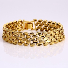 Charm Bracelet  Yellow Gold Filled Solid Womens or Mens Link Chain 7.48" 13mm Unisex jewelry 2024 - buy cheap