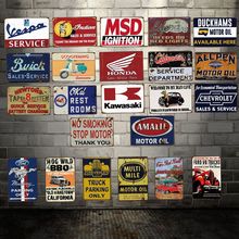 [ DecorMan ] Motor oil Garage Metal Tin Signs Custom wholesale Iron Paintings Bar PUB Decor HY-1715 2024 - buy cheap