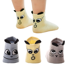 3 Pairs/Lot Child Socks for Kids Boys Girls Baby Infant Toddler Cotton Socks Anti-slip Cute Cartoon Face Styles 0-4 Years 2024 - buy cheap