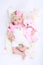 Silicone Reborn Baby Dolls Toy Beautiful Vinyl Doll Bear Girls Play House Bedtime Toy Birthday Gifts Priencess Collectable Doll 2024 - buy cheap