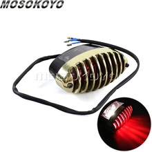 Motorcycle Brass Retro Taillight Brake License Plate Light For Harley Bobber Chopper Cafe Racer Touring 5W 12V E4 Light Bulb 2024 - buy cheap