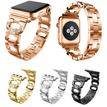 Pulsera de Metal con diamante brillante para Apple Watch, pulsera de joyería para mujer, Series 1/2/3/4/5, 38mm, 42mm, 40mm y 44mm 2024 - compra barato
