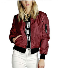 2018 New Women Jacket Solid Color Short Stand Collar Jacket Stylish Zip Bomber Jacket  Women Outerwear Jaqueta 2024 - buy cheap