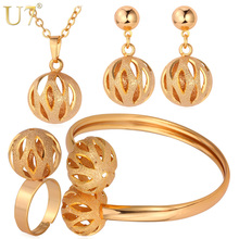 U7 Unique Design Ball Pendant Set Wholesale Gold/Silver Color Trendy Party Bridal Jewelry Sets For Women S579 2024 - buy cheap